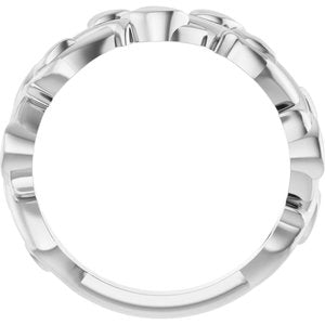 Platinum Polished Nature-Inspired Band Size 7