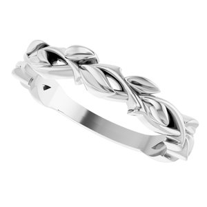 Sterling Silver 4 mm Floral Band