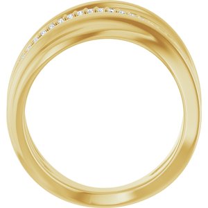 14K Yellow Gold Natural Diamond Round 1 Mm Polished .07 Ctw Natural Diamond Freeform Ring Size 7