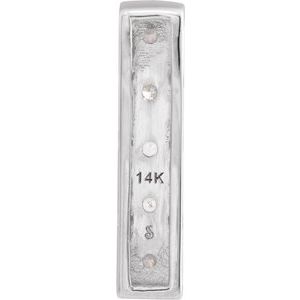 14K White Gold Round 2.1Mm G-I I1-I2 1/5 Ctw Natural Diamond Vertical Pendant
