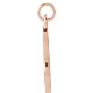 14K Rose Gold Polished Petite Initial Pendant