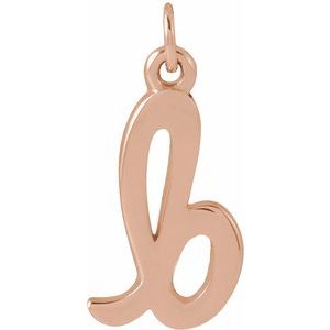 14K Rose Gold Polished Petite Initial Pendant