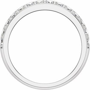 14K White Gold Lab-Grown Diamond Round 2.5 Mm Polished 2 Ctw Lab-Grown Diamond Mens Band Size 10