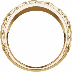 14K Yellow Gold Round 3 Mm 1/2 Ctw Lab-Grown Diamond Mens Band Size 10