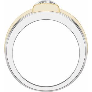 14K White Yellow Gold Lab-Grown Diamond Round 7.3 Mm Polished 2 Ctw Lab-Grown Diamond Mens Band Size 10