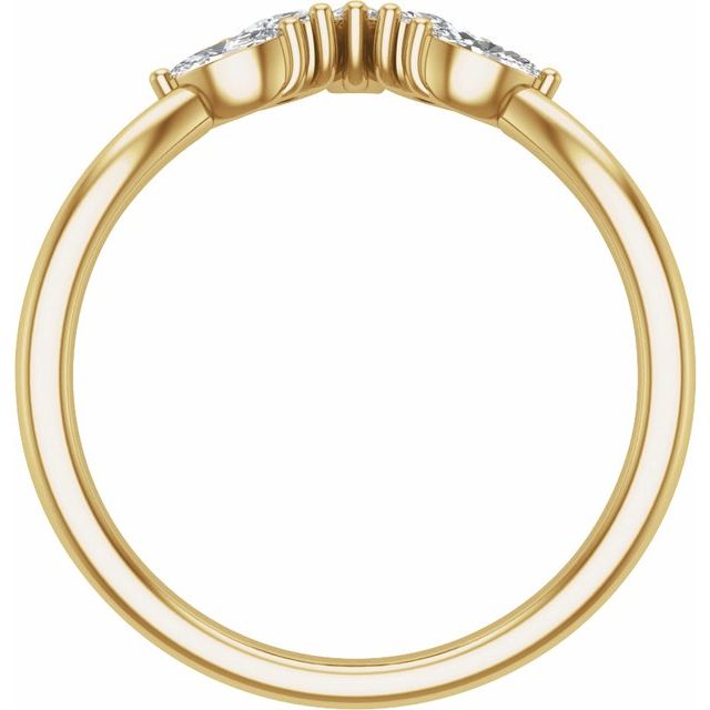 14K Yellow Gold Marquise 4.7 X 3 Mm Polished 3/8 Ctw Lab-Grown Diamond Contour Band, Size 7