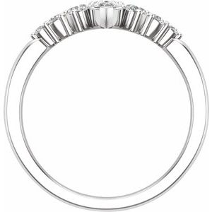 14K White Gold Pear 5 X 3.5 Mm Polished 1/2 Ctw Lab-Grown Diamond Contour Band Size 7