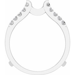 14K White Gold Square 1.6 X 1.6 Mm Polished 1/2 Ctw Lab-Grown Diamond Ring Guard Size 7