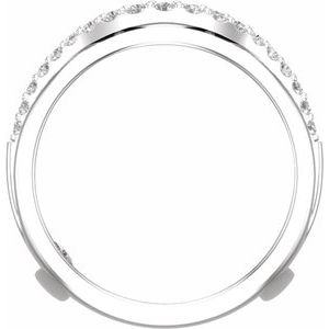 14K White Gold Natural Diamond Round 1.7 Mm Polished 1/2 Ctw Natural Diamond Ring Guard Size 7