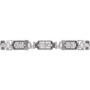 14K White Gold Natural Diamond Round 1.2 Mm Polished .08 Ctw Natural Diamond Stackable Ring Size 7