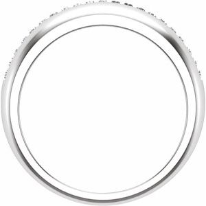 14K White Gold Natural Diamond Straight Baguette 2.3 X 1.2 Mm Polished 1/2 Ctw Natural Diamond Anniversary Band Size 7