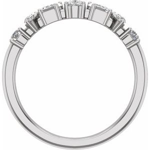 14K White Gold Polished 9/10 Ctw Lab-Grown Diamond Anniversary Band Size 7