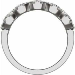 14K White Gold Round 2.9 Mm Polished 1 1/5 Ctw Lab-Grown Diamond Anniversary Band Size 7