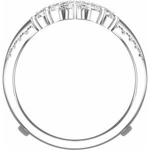 14K White Gold Pear 4.1 X 2.7 Mm Polished 1 1/3 Ctw Lab-Grown Diamond Ring Guard Size 7