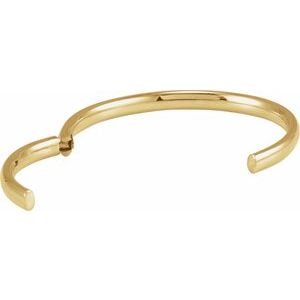 14K Yellow Gold 5 Mm 7 In Polished Hinged Cuff Bracelet