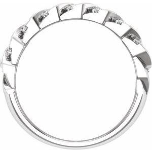 14K White Gold Round 1.4 Mm Polished 3/4 Ctw Natural Diamond Band Size 10