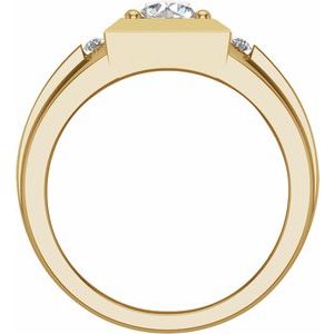 14K Yellow Gold Lab-Grown Diamond Round 7.3 Mm Polished 1 3/4 Ctw Lab-Grown Diamond Mens Band Size 10