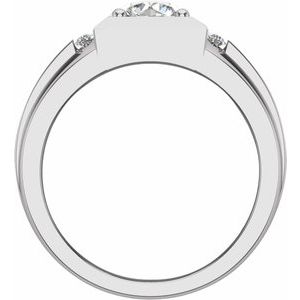 14K White Gold Lab-Grown Diamond Round 7.3 Mm Polished 1 3/4 Ctw Lab-Grown Diamond Mens Band Size 10