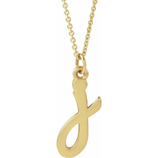 14K Yellow Or White Gold 16 In Polished Petite Initial Necklace