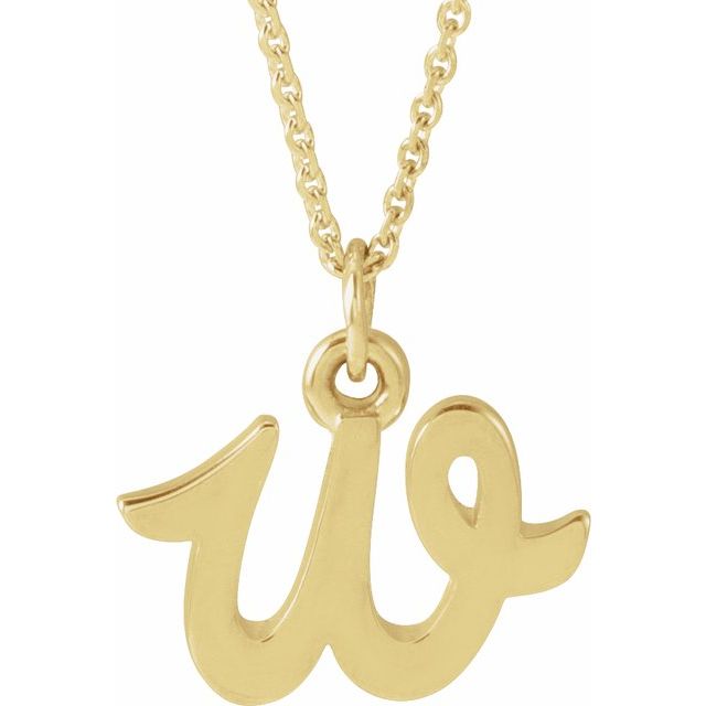14K Yellow Or White Gold 16 In Polished Petite Initial Necklace