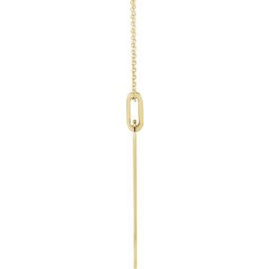 14K Yellow Gold 39 X 8 Mm 16-18 In Polished Engravable Bar Necklace