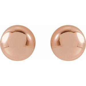 14K Rose Gold 7 Mm Pair Friction Backs Polished Ball Earrings