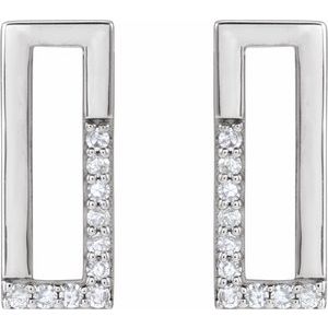 14K White Gold Round 1 Mm 1/10 Ctw Natural Diamond Earrings