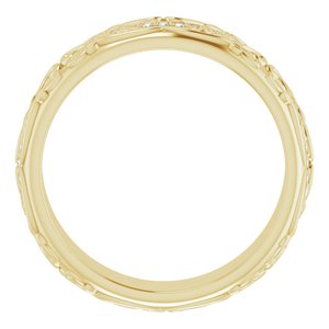 14K Yellow Gold Round 1 Mm G-H Si2-Si3 1/5 Ctw Natural Diamond Band Size 8