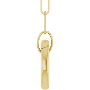 14K Yellow Gold 12 X 12 Mm 18 In Polished Circle Charm Necklace
