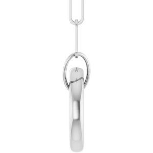 14K White Gold 12 X 12 Mm 18 In Polished Circle Charm Necklace