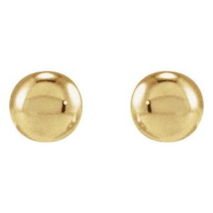 14K Yellow Gold 1.6 X 1.6 Mm Pair Threaded Backs Polished Youth Bead Earrings