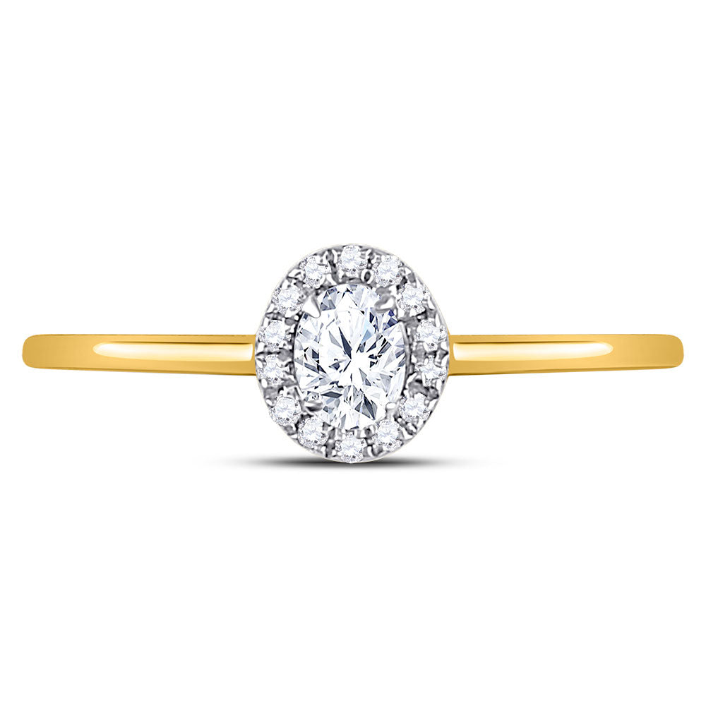 10K White Or Yellow Gold Oval Diamond Halo Bridal Wedding Engagement Ring , Womens Size: 5-10