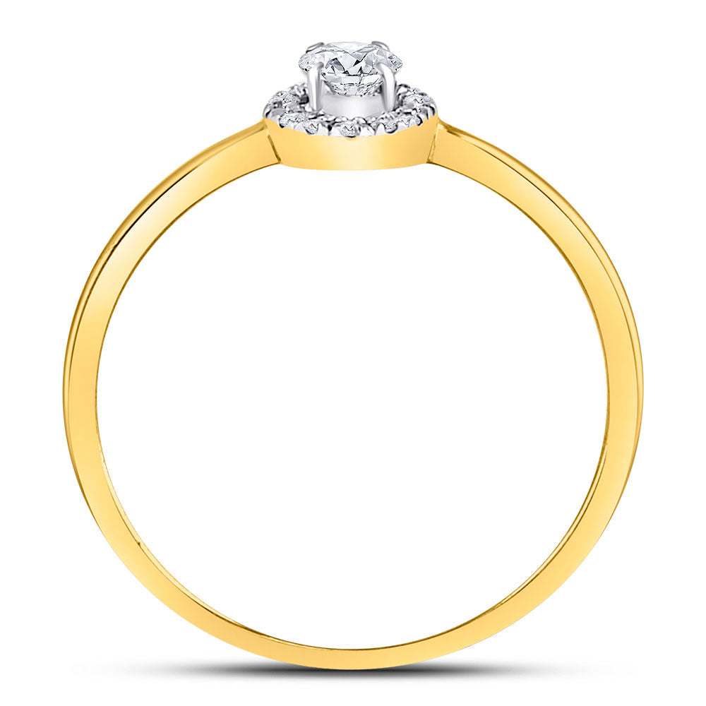 10K White Or Yellow Gold Oval Diamond Halo Bridal Wedding Engagement Ring , Womens Size: 5-10