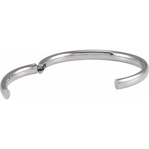Sterling Silver 6 Mm 7 In Polished Hinged Cuff Bracelet