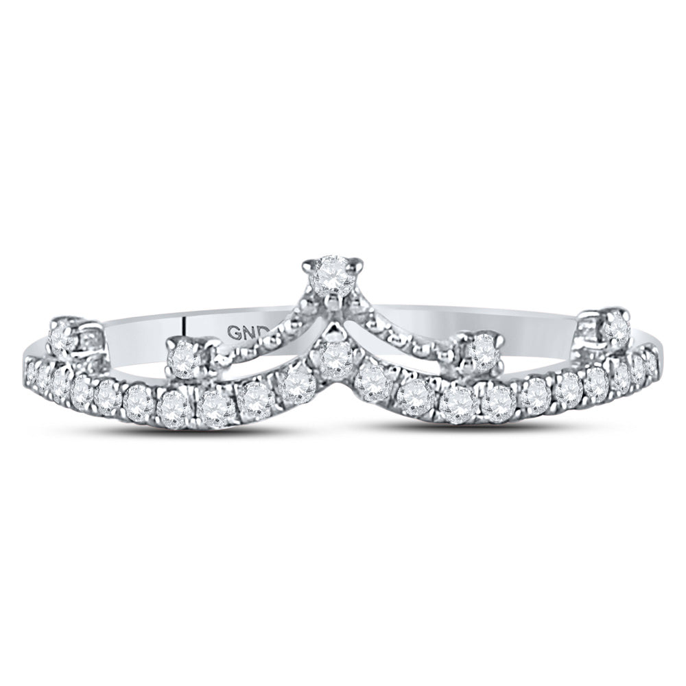 10K Yellow Or White Or Rose Gold Womens Round Diamond Crown Tiara Fashion Band Ring , Womens Size: 5-10
