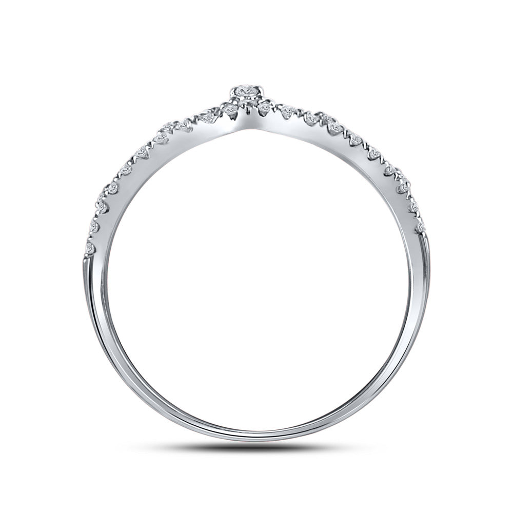 10K Yellow Or White Or Rose Gold Womens Round Diamond Crown Tiara Fashion Band Ring , Womens Size: 5-10