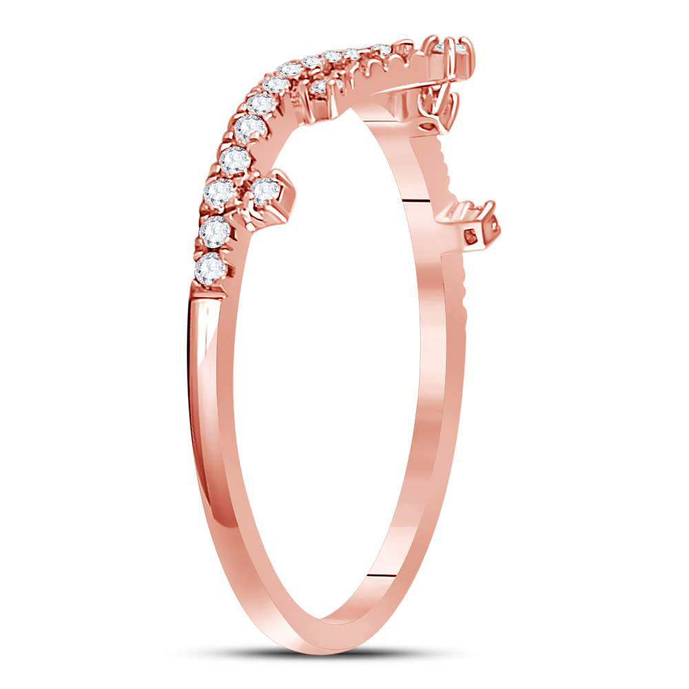 10K Yellow Or White Or Rose Gold Womens Round Diamond Crown Tiara Fashion Band Ring , Womens Size: 5-10
