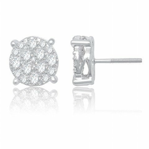 10K Yellow Or White Gold Diamond Super Flower Earring