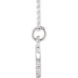 14K White Gold 16 In Polished Petite Initial Necklace