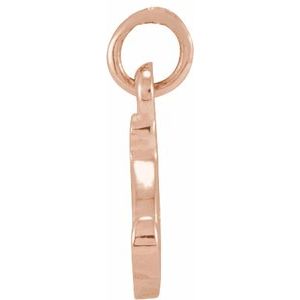 14K Rose Gold Polished Petite Initial Pendant