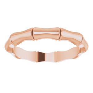14K Rose Gold 2.8 Mm Polished Bambo Band Size 5