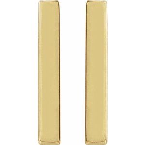 14K Yellow Gold 12 X 8 Mm 1.9 Mm Pair Friction Backs Polished Geometric Hoop Earring