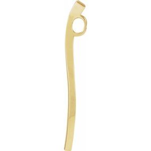 14K Yellow Gold 52.5 X 4.25 Mm Polished Freeform Pendant