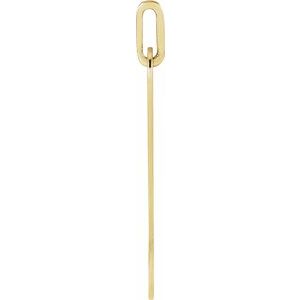14K Yellow Gold 39 X 8 Mm Polished Engravable Bar Pendant