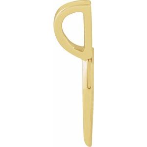 14K Yellow Gold 19.2 X 10.6 Mm Polished Engravable Sideways Heart Pendant