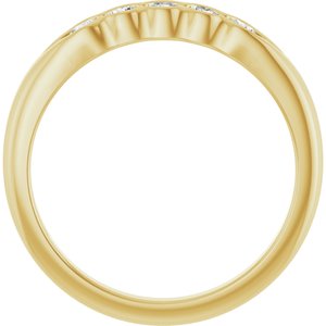 14K Yellow Gold Round 2.5 Mm 1/3 Ctw Natural Diamond Anniversary Band Size 7