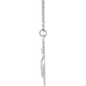 Sterling Silver 24.3 X 10 Mm 16-18 In Polished Heart And Dagger Necklace