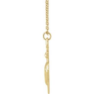 14K Yellow Gold 24.3 X 10 Mm 16-18 In Polished Heart And Dagger Necklace