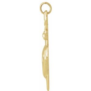 14K Yellow Gold 24.3 X 10 Mm Polished Heart And Dagger Pendant