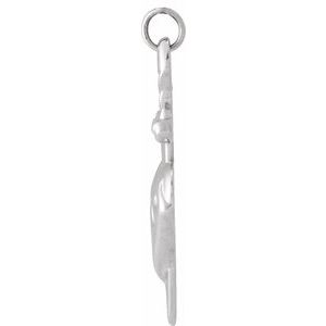 Sterling Silver 24.3 X 10 Mm Polished Heart And Dagger Pendant